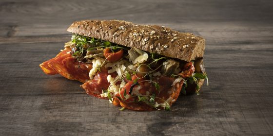 Sandwich med ventricina salami